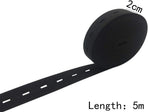 2 Pack Adjustable Elastic Waistbands 5 Meters Black & White Universal Fit for Pants All Sizes Clothing