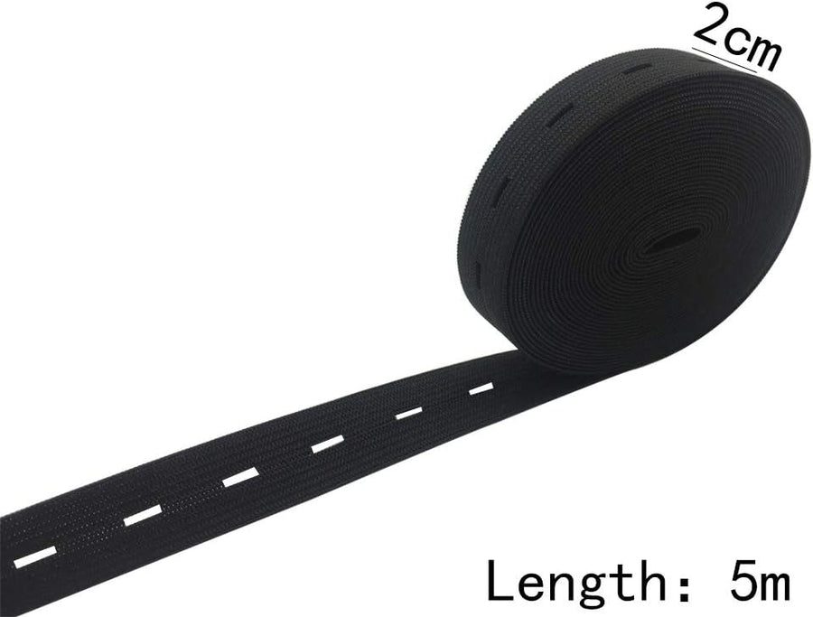 2 Pack Adjustable Elastic Waistbands 5 Meters Black & White Universal Fit for Pants All Sizes Clothing