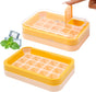 2-in-1 Ice Cube Tray with Lid Easy Release One Press Ice Mold Set for Freezer