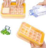 2-in-1 Ice Cube Tray with Lid Easy Release One Press Ice Mold Set for Freezer