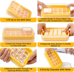 2-in-1 Ice Cube Tray with Lid Easy Release One Press Ice Mold Set for Freezer