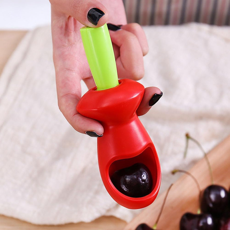 Cherry and Olive Pitter with Splatter Protection for Clean Work - Handy Kitchen Tool