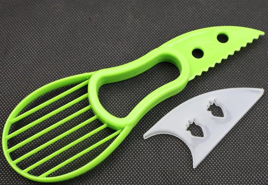 3-in-1 Avocado Tool - Safe Cutter, Pitter and Spoon in One - Green - Set of 1