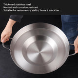 38cm Multifunctional Grill Pan with Double Handles - Silver - Suitable for Induction Gas and Barbecue - Camping Cooking Pan - 45-Degree Angle