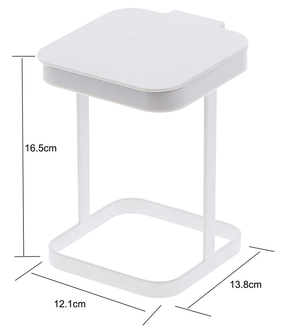 White Kitchen Bedroom Trash Can Rack - 1 Piece Waste Bin Holder for Home Kitchen Use