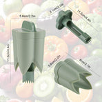 2-in-1 Green Capsicum Slicer and Seed Remover Tool - Fast Vegetable Seed Extractor Kitchen Gadget for Paprika
