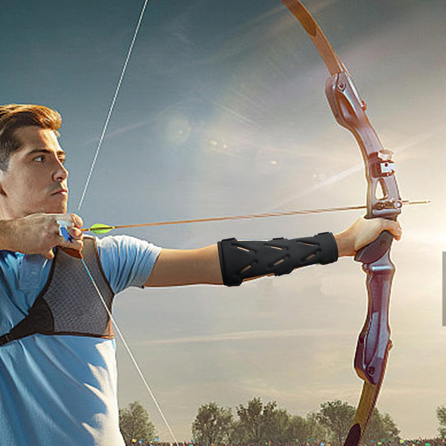 Archery Arm Guards - 1 Piece - Black - Adjustable - Wrist & Forearm Protection - Unisex - Suitable for Teens & Adults