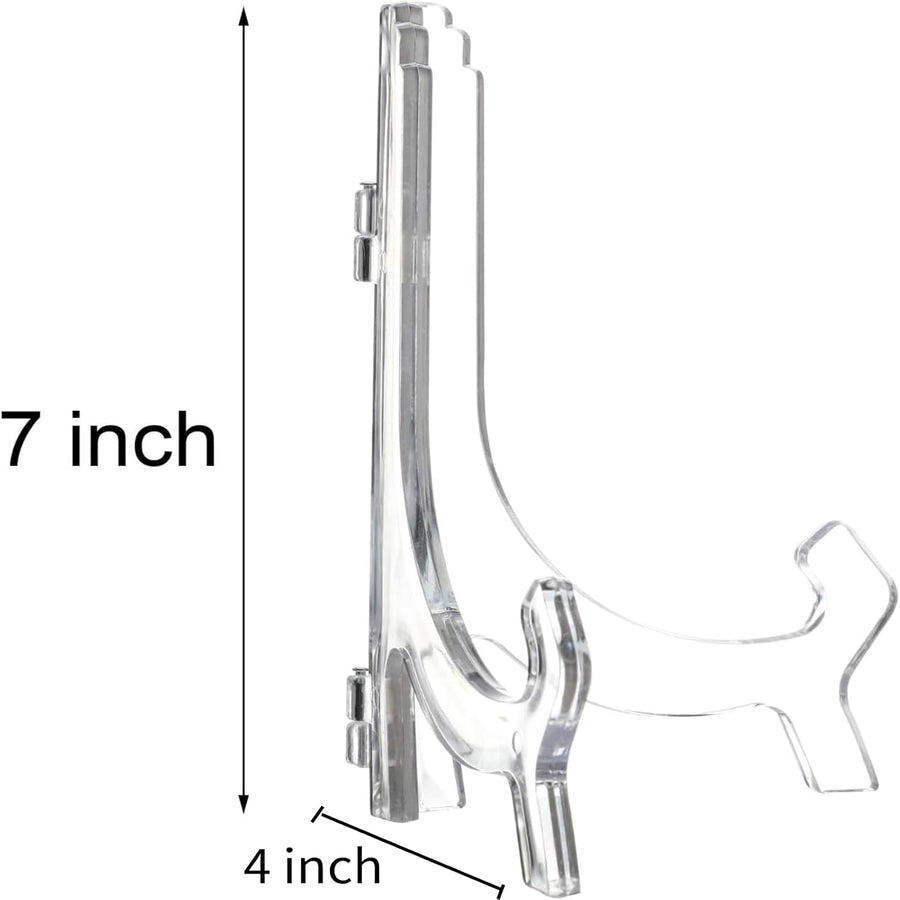 6 Pack Clear Acrylic Display Easels Stand - Perfect for Books Photo Frames Signs - Versatile Desktop Countertop Display Shelf