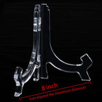 6 Pack Clear Acrylic Display Easels Stand - Perfect for Books Photo Frames Signs - Versatile Desktop Countertop Display Shelf
