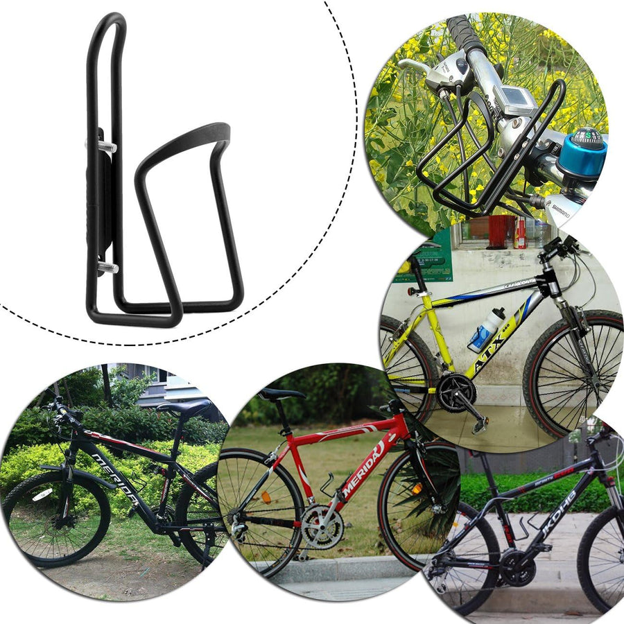 Aluminium Bicycle Water Bottle Cage Universal 70-76mm Mount Lightweight Black with Screws