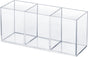 Transparent Pen Holder Desk Organizer - Pencil Marker Paperclip Storage Container - Plastic Stationery Organiser for Office Bedroom Bathroom