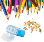 24 Pack Kids Pencil Sharpeners Small Handheld Dual Hole with Lid for Children Students