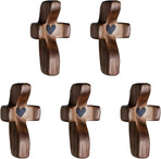 Black Cross Ornaments Set of 5 Wooden Cross Crafts Perfect Gift Idea