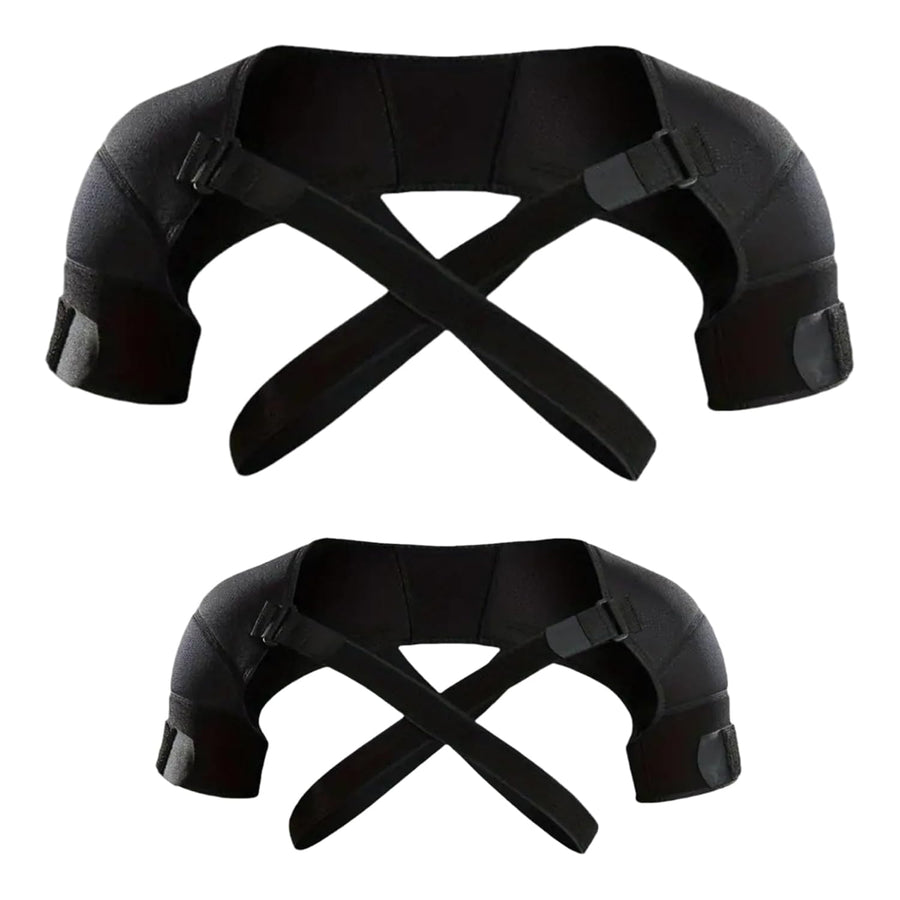 Adjustable Shoulder Support Brace - Black - Breathable Protective Shoulder Sleeve for Sleeping, Sports & Daily Use