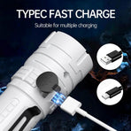 Rechargeable LED Torch - White - 1 Piece - Lightweight Portable Flashlight for Camping Backpacking Hiking