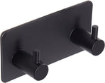 2 Pack Self Adhesive Stainless Steel Towel Hooks 304 Rust Proof Waterproof Black