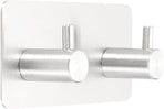 2 Pack Self-Adhesive Towel Hooks Stainless Steel 304 Rustproof Waterproof Silver Wall Mounted Bathroom Kitchen Accessories