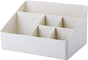 White Cosmetic Organizer with 6 Compartments for Skincare and Jewelry Storage