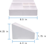 White Cosmetic Organizer with 6 Compartments for Skincare and Jewelry Storage