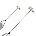 Electric Milk Frother Silver Handheld Mini Coffee Blender No Battery Required