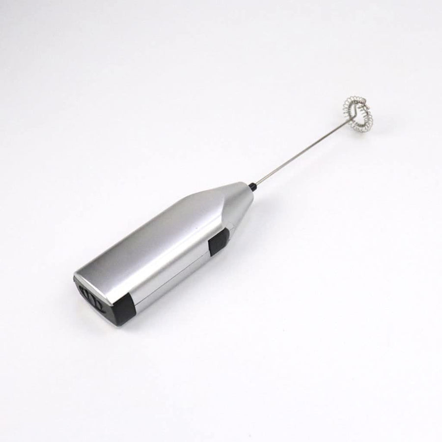 Electric Milk Frother Silver Handheld Mini Coffee Blender No Battery Required