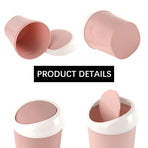 Small Trash Can with Swing Lid - Plastic Desktop Waste Bin for Office Kitchen Bathroom Student Accommodation