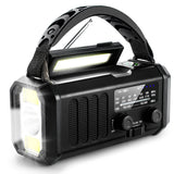 Solar Powered Emergency Radio with AM/FM, Rechargeable Battery, Flashlight, Reading Light and Phone Charger for Indoor Outdoor Use