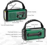 Solar Powered Emergency Radio with AM/FM, Rechargeable Battery, Flashlight, Reading Light and Phone Charger for Indoor Outdoor Use