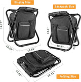 Folding Camping Chair Grey Portable Compact Adjustable Folding Chair for Outdoor Camping Fishing - Front View