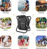 Folding Camping Chair Grey Portable Compact Adjustable Folding Chair for Outdoor Camping Fishing - Side View