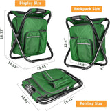 Military Green Folding Camping Chair - Portable, Compact, Adjustable with Fishing Rod Holder - Front View
