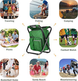 Military Green Folding Camping Chair - Portable, Compact, Adjustable with Fishing Rod Holder