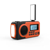 Emergency Radio Solar Hand Crank Portable Rechargeable Battery Powered Orange - Side View