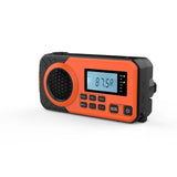 Emergency Radio Solar Hand Crank Portable Rechargeable Battery Powered Orange - Top-Down View
