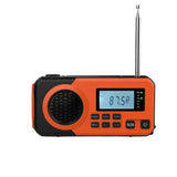Emergency Radio Solar Hand Crank Portable Rechargeable Battery Powered Orange - 45-Degree Angle