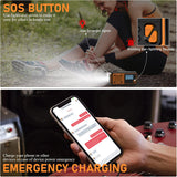 Emergency Radio Flashlight 4000mAh Hand Crank Portable AM/FM Radio for Camping Outdoor Emergencies Orange - Top-Down View