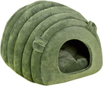Green Cat Bed Cave - Cozy Pet House for Cats - Soft Kitten Sleeping Bed