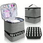 Large Capacity Grey Makeup Organizer Case - Cosmetic Storage Beauty Bag for Makeup Tools