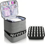 Large Capacity Grey Makeup Organizer Case - Cosmetic Storage Beauty Bag for Makeup Tools