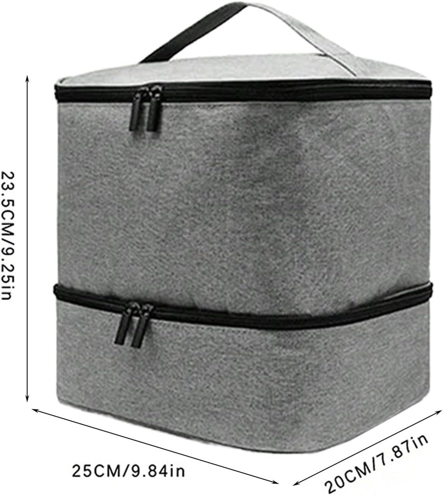 Large Capacity Grey Makeup Organizer Case - Cosmetic Storage Beauty Bag for Makeup Tools