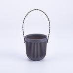 Ceramic Flower Pot - Indoor/Outdoor Use - Break Resistant - Black - 1 Piece - Wall-Mounted Planter