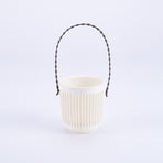 Ceramic Flower Pot - Indoor/Outdoor Use - Shatterproof - White - 1 Piece Wall-Mounted Planter