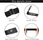 Men's Women's Elastic Belts Adjustable Stretch Belt 1 Pair