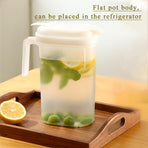2400ml Transparent Plastic Water Jug with Lid - Large Capacity Beverage Container for Home Office Use