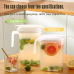 1800ml Transparent Plastic Water Jug with Lid - Large Capacity Drink Container