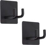 2 Pack Black Stainless Steel Non-Slip Self-Adhesive Bathroom Towel Holders