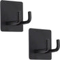 2 Pack Black Stainless Steel Non-Slip Self-Adhesive Bathroom Towel Holders