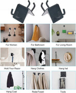 2 Pack Black Stainless Steel Non-Slip Self-Adhesive Bathroom Towel Holders