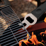 1 Piece Cast Iron & Stainless Steel Grill Lifter Tool - Heavy Duty BBQ Accessory for Safe Grill Movement