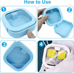 2 Piece Set Portable Blue and White Storage Boxes Stackable Travel Organizers for Small Hair Clips Jewelry Trimmer Accessories